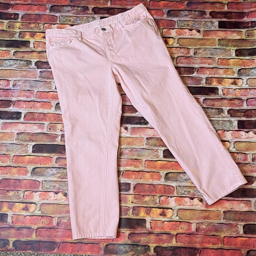 Ann Taylor Loft Pink Wide Leg Boyfriend Jeans Size 32-14